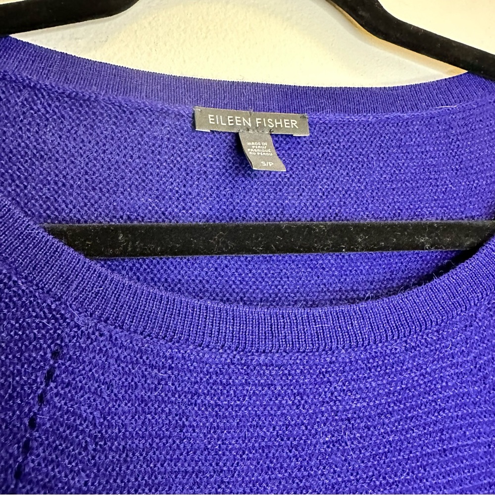 Eileen Fischer 100% Alpaca Royal Blue Sweater Size S - Picture 4 of 8